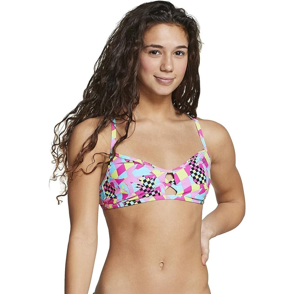 NEW Speedo Women's Swimsuit Top Bikini Lite Tie Back LARGE
